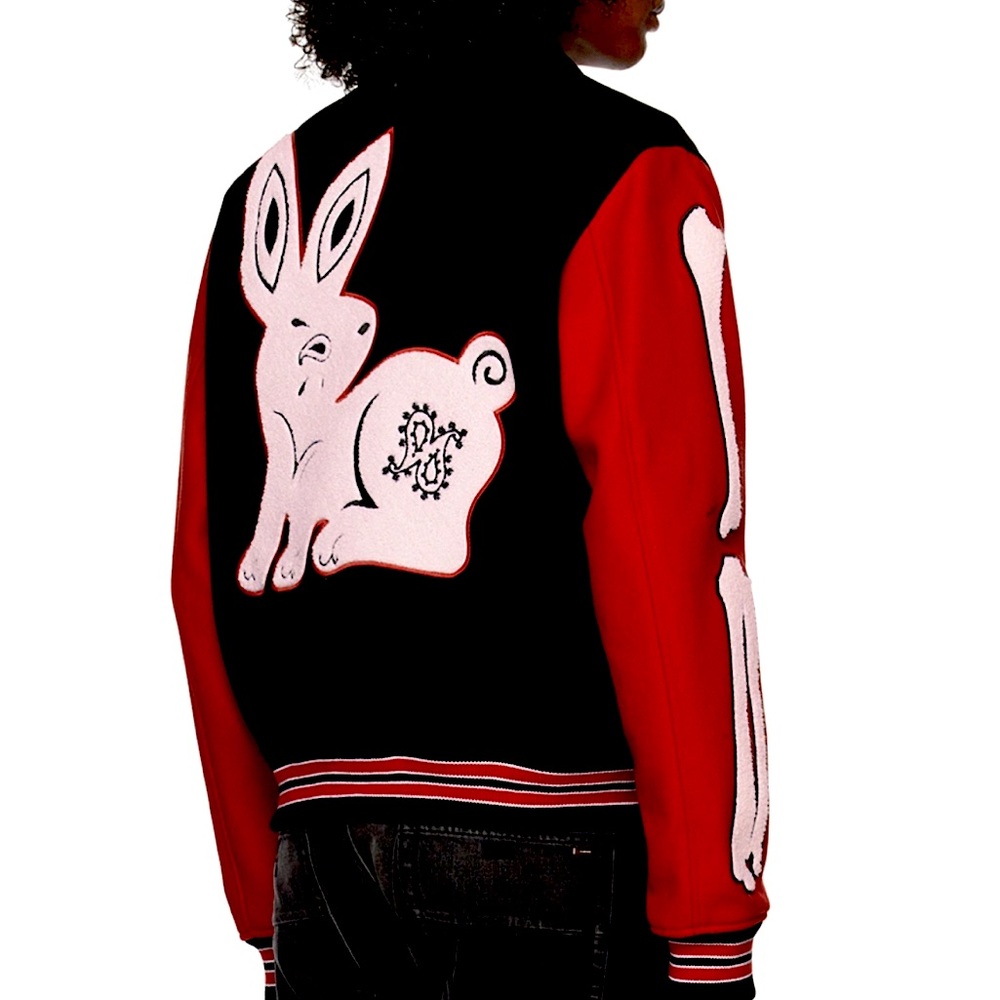 AMIRI Black & Red Lunar New Year Bones Bomber Jacket